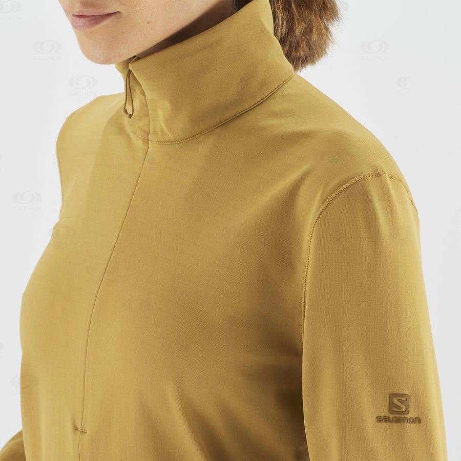 Yellow Women's Salomon ESSENTIAL LIGHTWARM Hoodie | USA-O1103