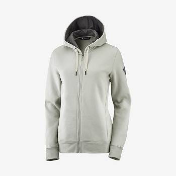 Beige Women's Salomon ESSENTIAL WARM SALOMON Hoodie | USA-S1065