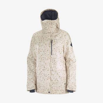 Beige Women's Salomon STANCE CARGO Ski Jackets | USA-A2193