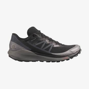 Black / Black Men's Salomon SENSE RIDE 4 GORE-TEX INVISIBLE FIT Trail Running Shoes | USA-W1270