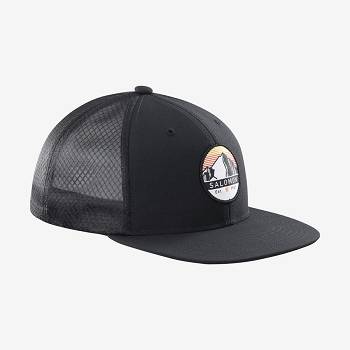 Black / Black Men's Salomon TRUCKER Hats | USA-M2560