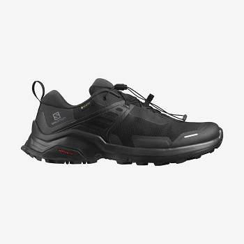 Black / Black Men's Salomon X RAISE GORE-TEX Hiking Shoes | USA-M1118