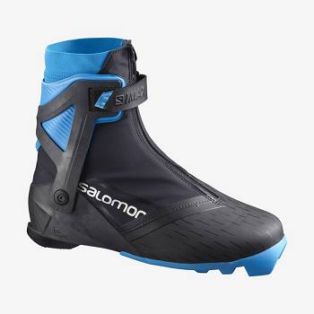 Black / Blue Men's Salomon S/MAX CARBON SKATE MV PROLINK Ski Boots | USA-A2011