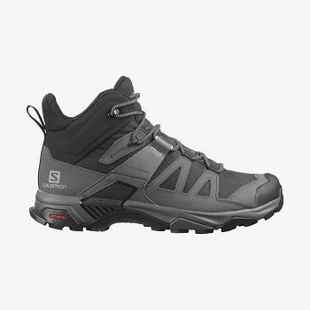 Black / Blue Men's Salomon X ULTRA 4 MID WIDE GORE-TEX Waterproof Shoes | USA-O1889