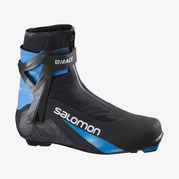 Black / Blue Women's Salomon S/RACE CARBON SKATE PROLINK Ski Boots | USA-S2332