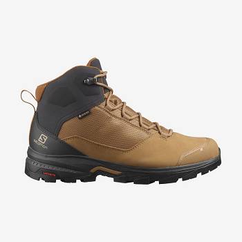 Black / Brown Men's Salomon OUTWARD GORE-TEX Hiking Boots | USA-L1347