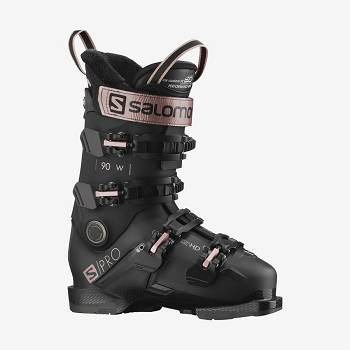 Black / Gold Women's Salomon S/PRO 90 Ski Boots | USA-A1185