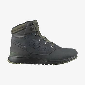 Black / Green Men's Salomon UTILITY WINTER CLIMASALOMON™ Waterproof Boots | USA-A1164