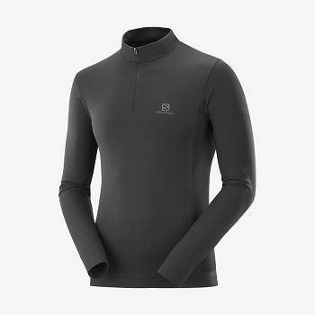 Black Men's Salomon ESSENTIAL SEAMLESS Hoodie | USA-L2061