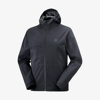 Black Men's Salomon ESSENTIAL WATERPROOF 2.5L Waterproof Jackets | USA-W2710