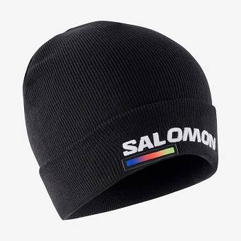 Black Men's Salomon OUTLIFE LOGO Hats | USA-L1193