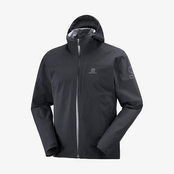 Black Men's Salomon OUTRACK WATERPROOF 2.5L Waterproof Jackets | USA-O2552