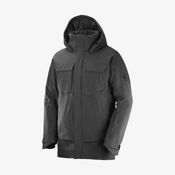 Black Men's Salomon STANCE CARGO Ski Jackets | USA-M2035