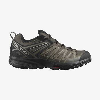 Black / Olive Men's Salomon X CREST GORE-TEX Hiking Shoes | USA-O1462