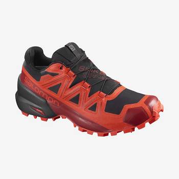 Black / Red Women's Salomon SPIKECROSS 5 GORE-TEX Trail Running Shoes | USA-O2167