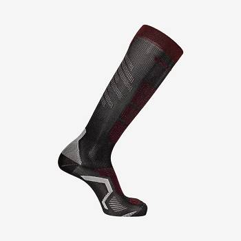 Black / White Women's Salomon S/PRO Socks | USA-S2010