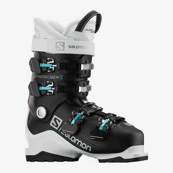 Black / White Women's Salomon X ACCESS X60 WIDE Ski Boots | USA-L2089