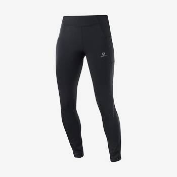 Black Women's Salomon CROSS RUN 28'' Running Tights | USA-A2277