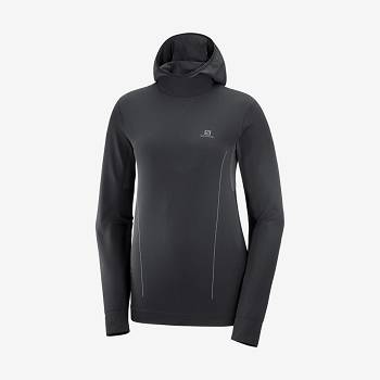 Black Women's Salomon ESSENTIAL SEAMLESS Hoodie | USA-M1069