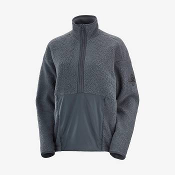 Black Women's Salomon SNOWSHELTER TEDDY Hoodie | USA-S1044