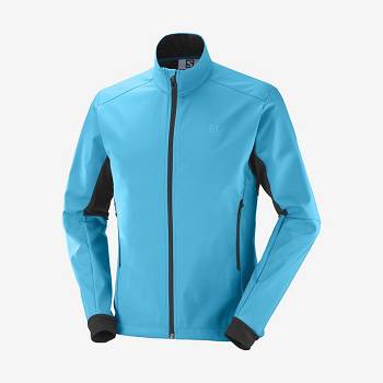 Blue Men's Salomon AGILE SOFTSHELL Softshell Jackets | USA-L2572