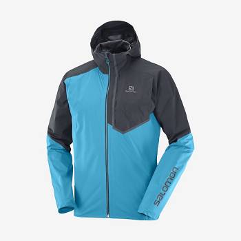 Blue Men's Salomon BONATTI TRAIL Waterproof Jackets | USA-W1940