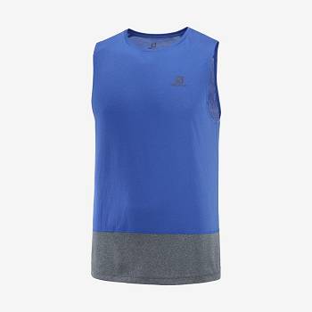 Blue Men's Salomon CROSS RUN T Shirts | USA-N1008