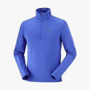 Blue Men's Salomon ESSENTIAL LIGHTWARM Hoodie | USA-O2610