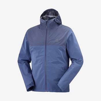 Blue Men's Salomon ESSENTIAL WATERPROOF 2.5L Waterproof Jackets | USA-N1638