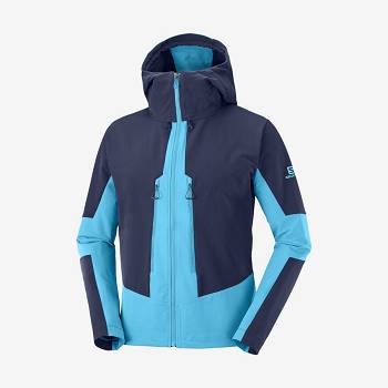 Blue Men's Salomon OUTPEAK SOFTSHELL Softshell Jackets | USA-A1612