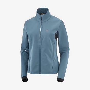 Blue Women's Salomon AGILE SOFTSHELL Softshell Jackets | USA-N2520