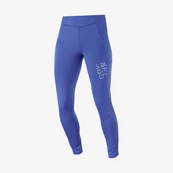 Blue Women's Salomon CROSS RUN 28'' Running Tights | USA-A2361