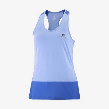 Blue Women's Salomon CROSS RUN T Shirts | USA-N2429