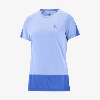 Blue Women's Salomon CROSS RUN T Shirts | USA-O1812