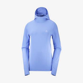 Blue Women's Salomon ESSENTIAL SEAMLESS Hoodie | USA-L1487