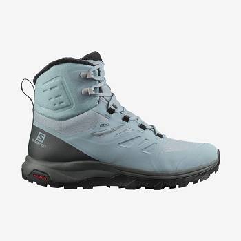 Blue Women's Salomon OUTBLAST THINSULATE™ CLIMASALOMON™ WATERPROOF Hiking Boots | USA-O1875