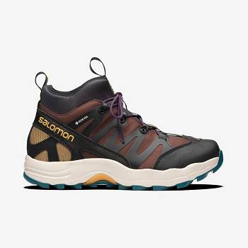 Brown / Blue Women's Salomon XA PRO 1 MID GORE-TEX Waterproof Shoes | USA-A2312