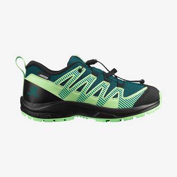 Green Kids' Salomon XA PRO V8 CLIMASALOMON™ Waterproof Shoes | USA-L2355