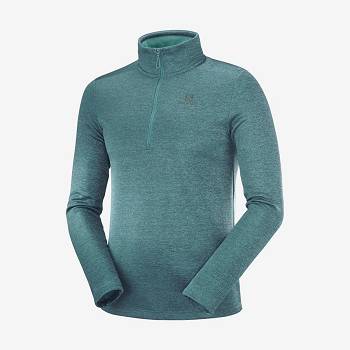 Green Men's Salomon ESSENTIAL LIGHTWARM SEAMLESS Hoodie | USA-A1864