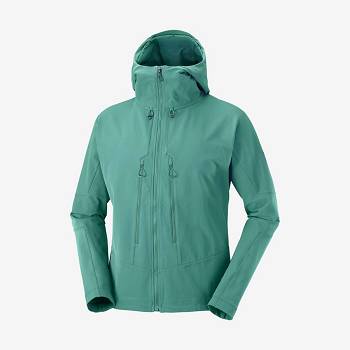 Green Men's Salomon OUTPEAK SOFTSHELL Softshell Jackets | USA-N1631