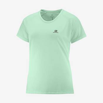 Green Women's Salomon CROSS REBEL T Shirts | USA-O1327