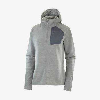 Green Women's Salomon ESSENTIAL LIGHTWARM HOODED Hoodie | USA-A1241