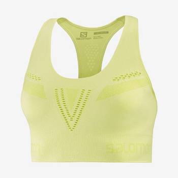 Green Women's Salomon ESSENTIAL MOVE ON SEAMLESS Sports Bras | USA-S1814