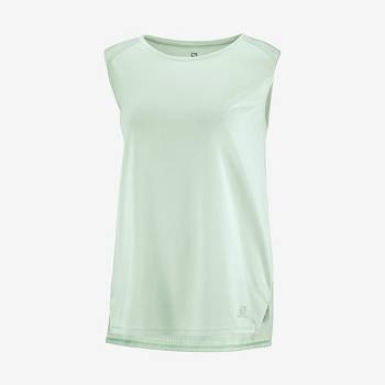 Green Women's Salomon OUTLINE SUMMER T Shirts | USA-N1463