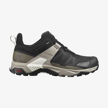 Grey / Black / Green Men's Salomon X ULTRA 4 GORE-TEX Waterproof Shoes | USA-M2301