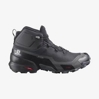 Grey / Black Men's Salomon CROSS HIKE MID GORE-TEX Waterproof Shoes | USA-L1389