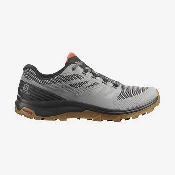 Grey / Black Men's Salomon OUTLINE GORE-TEX Hiking Shoes | USA-O2239