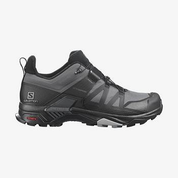 Grey / Black Men's Salomon X ULTRA 4 GORE-TEX Hiking Shoes | USA-O1749