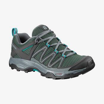 Grey / Brown Women's Salomon PATHFINDER Hiking Shoes | USA-O2120