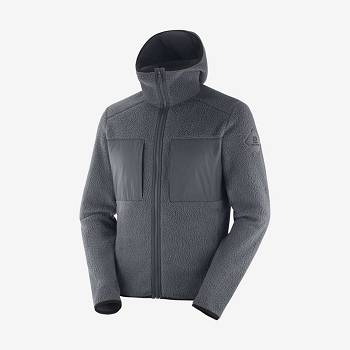 Grey Men's Salomon ESSENTIAL WARM TEDDY Hoodie | USA-A2319